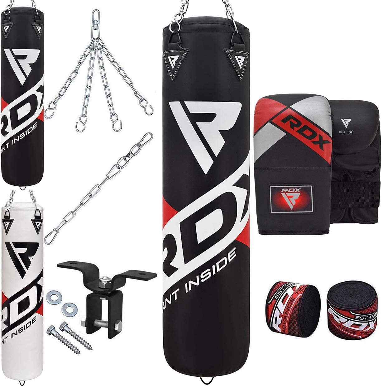 RDX Punch Bag Filled 4ft 5ft Boxing 8pc Set, Kickboxing MMA Heavy Muay