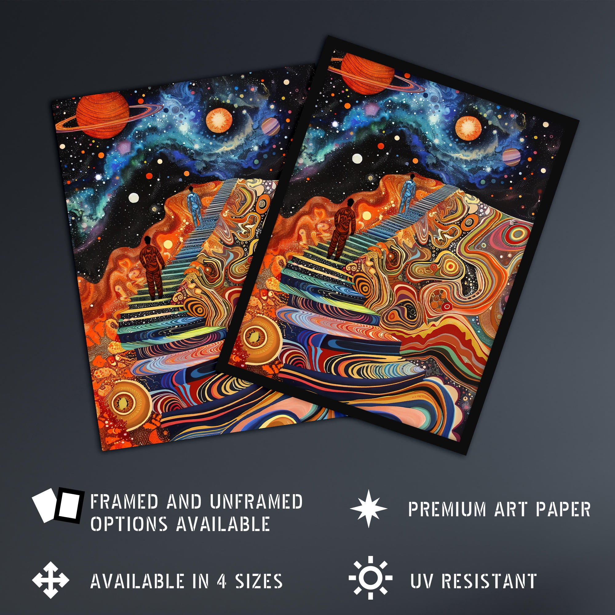 Artery8 Psychedelic Stairway to Heaven Trippy Space Living Room