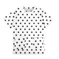 thumbnail image 4 of Lumtrix Girls Boho Print Shirts Summer Casual Polka Dot Short Sleeve Crewneck Tops with Pocket for 2-14 Years White 150, 4 of 5