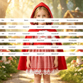 thumbnail image 3 of Fnhpitd Toddler Girls 2-Piece Little Red Riding Hood Halloween Outfit, Plaid Short Sleeve Dress Red Hooded Cape Costume Set Red 12M, 3 of 9