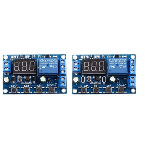 2X Interruptor de Control de Cargador de Batería de 6-40V CC, Placa de Protección Sobrevoltaje de Subtensión, Controlador de Desconexión de Corte Automático