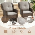 thumbnail image 6 of Gymojoy 2-Piece Outdoor Swivel Chairs -All Weather Wicker Patio Rocking Chairs Set of 2 for Balcony Porch Deck Backyard (Beige), 6 of 8