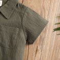 thumbnail image 5 of CZHQWE Boys Summer Clothes Toddler Boys Clothes Baby Boys Clothes Set Toddler Boys Button-Down Shirt Tops + Cotton Shorts 2Pcs Green 2-3 Years, 5 of 7