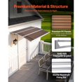 thumbnail image 4 of 37x47in Brown Polycarbonate Door Awning for Entrance with Drainage ABS Bracket Rain Snow Sun Protection Overhang for Porch Patio, 4 of 12