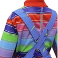 thumbnail image 6 of CHOYURME CHONYURM Kids Evil Doll Costume Red Blue Striped Jumpsuit Halloween Spooky Cosplay Suit, 6 of 7