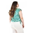 thumbnail image 3 of Blusa estampado zebra Roman Fashion/ Tallas Extras, 4048 (Verde) multicolor 42, 3 of 6