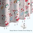 thumbnail image 6 of Pink Christmas Santa and Penguin Pattern Shower Curtain 84"x72" ,Bathroom Decorative Shower Curtains Set with 12 Hooks,Modern Waterproof Washable Shower Curtain, 6 of 6