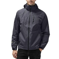 IYTR Men's Windbreaker Jacket Lightweight Rain Jacket Hooded Outdoor Sport Coat Breathable Hiking Camping Jacket Dark Gray XXXXL