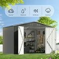 thumbnail image 3 of 6FT x 8FT Outdoor Sheds, Metal Storage Shed with Lockable Door and Shutter Vents, Garden Too House for Backyard, Lawn, Patio, 3 of 8