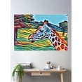 thumbnail image 2 of Giraffe Head In Glow Poster Wall Art, Modern Wall Decor For Living Room Bedroom, 16x24 UNFRAMED, 2 of 3
