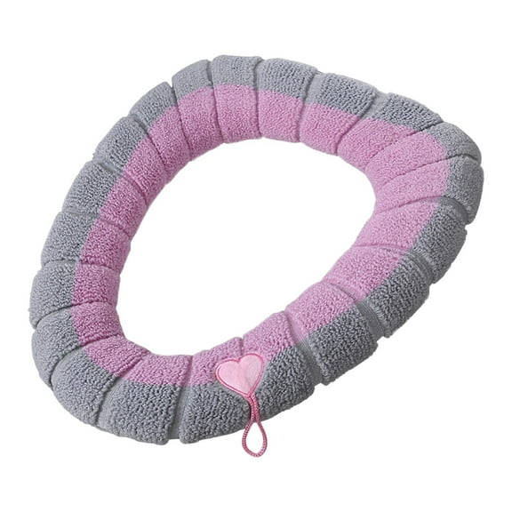 Toilet Seat Full Cover Pads, Bathroom Toilet Seat Cushion, Stretchable Thicker Warmer, Toilet Lid Cover, with Hanging Loop, Toilet Lid Cover, Hanging Loop, Easy to Use Clean, Universal, Pink, Heart