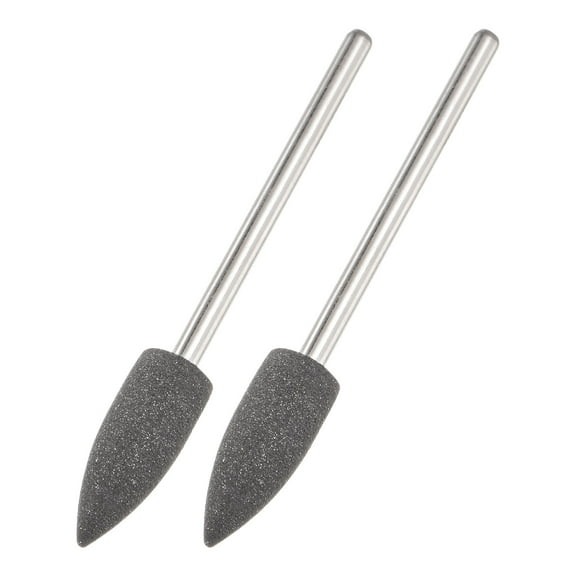 2 Pack Silicone Rubber Grinding Buffing Wheels 120 Grits 6mm Dia Pointed Polishing Head