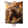 thumbnail image 3 of Bear Blanket Animal Throw Blanket Bear Gifts and Decor Cabin Blanket for Girls Women Boys Men Soft Warm Cozy Fleece Blanket for Couch Sofa \u200bBed 50"x40", 3 of 6