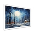 thumbnail image 2 of Designart "Winter Cottage Magic Christmas Scenery III" Landscapes Framed Wall Art Decor - Traditional Blue Winter Landscape Bedroom Framed Canvas Wall Art, 2 of 6