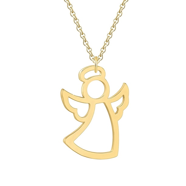 Collar de acero inoxidable Charm Bird Wing Colgante Collar Cadena Collar de acero inoxidable Collar Mujeres Moda Ángel Collar Colgante Accesorios 1PC