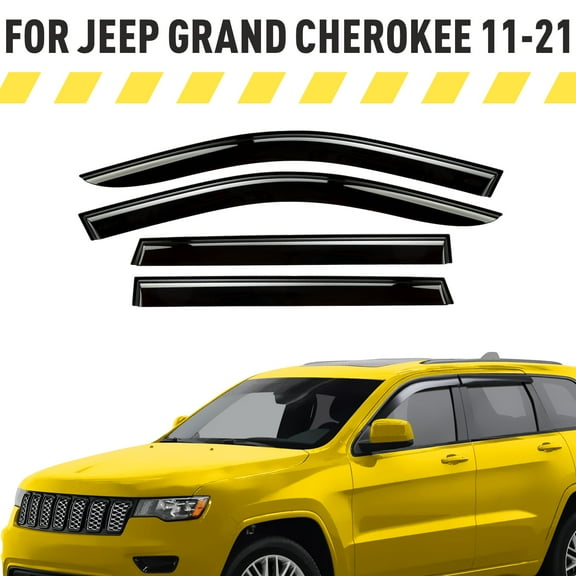 AEROGUYS Tape-On Window Deflectors Extra Durable Window Visors Rain Guards Fit for Jeep Grand Cherokee 2011-2021, Sun Visors, Wind Deflectors, Vent Visors, Car Accessories - 4pcs. AG0081