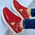 thumbnail image 2 of NOKIO Stylish Ladies' Sports Shoes Mesh Hook Casual Flat Heel Shoes Comfortable Breathable Loop Large Women's Sneakers Women's Mesh Flats Shoes Breathable Slip on Shoes Casual Flats Walking Shoes, 2 of 4