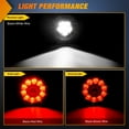 thumbnail image 4 of 2 luces traseras LED redondas de 4 pulgadas, rojas y blancas, para remolque, 16 LED con ojales empotrados, IP67, impermeables, para freno, marcha atrás, camiones, remolques y vehículos recreativos., 4 of 5