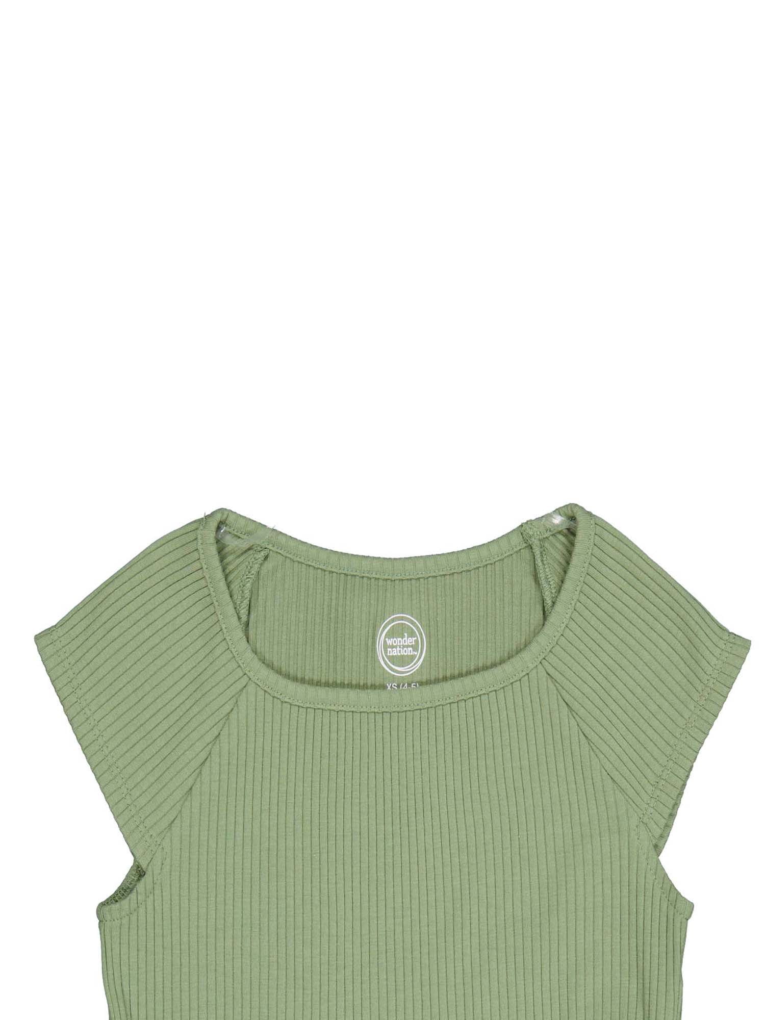 Wonder Nation Girls Short Sleeve Side Tie T-Shirt, Sizes 4-18 & Plus