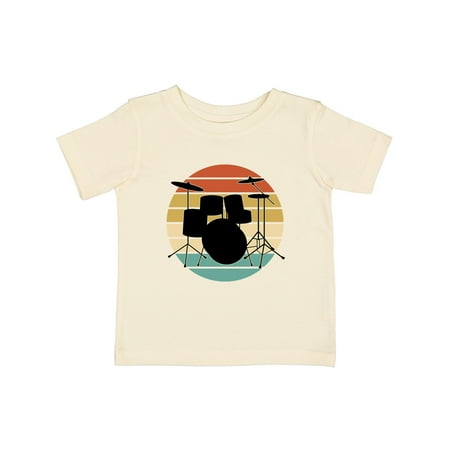

Inktastic Drum Set Retro Drummer Sunset Gift Baby Boy or Baby Girl T-Shirt
