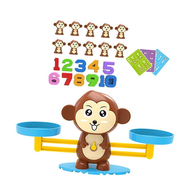 Juego de equilibrio de monos, juguetes educativos preescolares, equilibrio aritmético, divertido juguete para niños de 3 a 5 años, niño y niña.