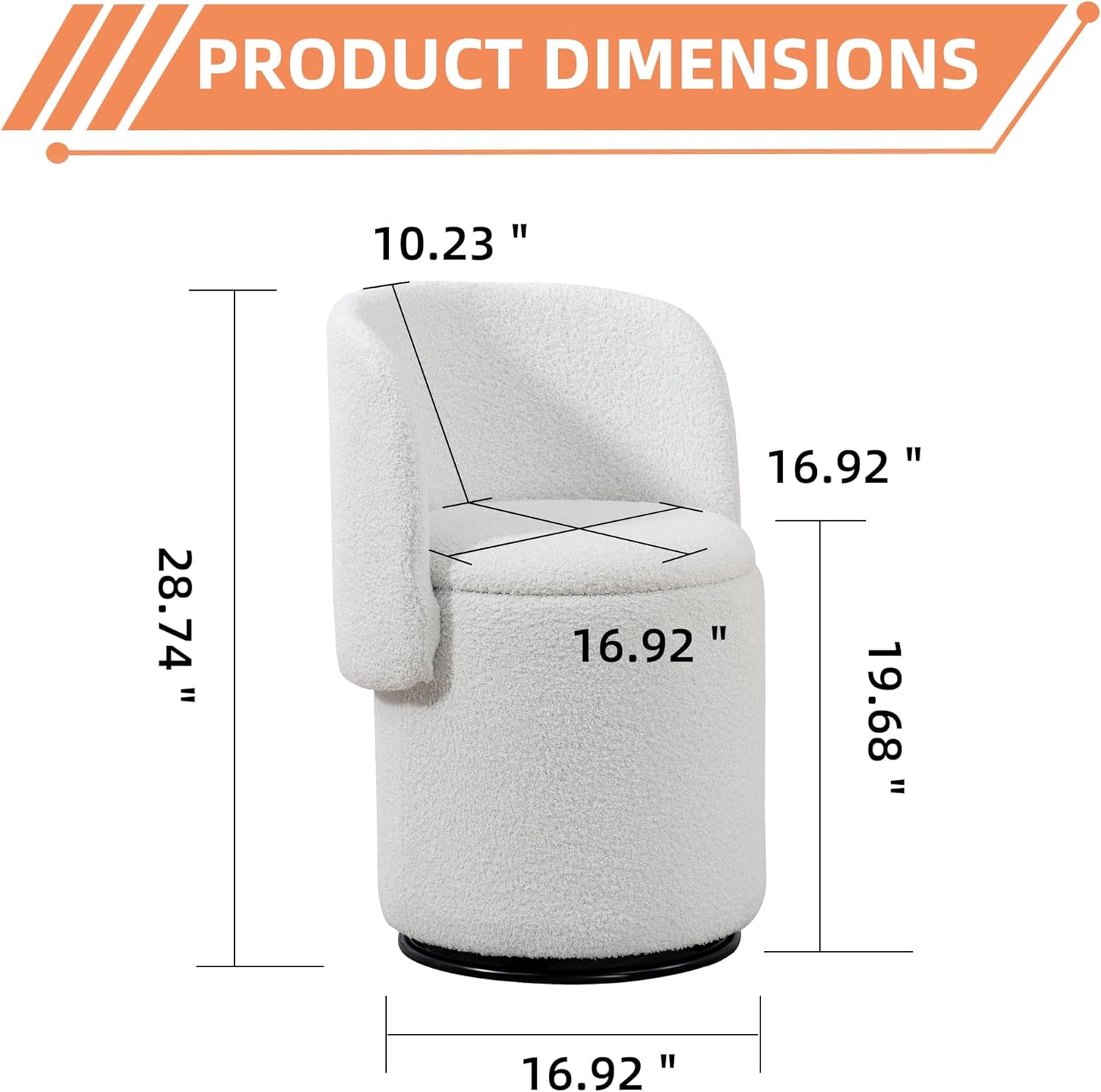 Teddy 360° Rotating Storage Barrel Chair with Removable Cat Bed Footstool for Vanity, Dressing Table & Dining Room, Living Room Accent Chair with Pet-Friendly Design