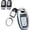 Silver, variant on Key Fob Cover Compatible with Fit for Audi Q5 Q7 S3 S4 S5 S6 S7 S8 SQ5 RS5 RS7 A4 A5 A6 A7, ABS Zinc Alloy, 3 Button, Keyless Key Holder, Keychain, Keychain Case Holder Protector,Black