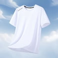 thumbnail image 2 of USNSM (M-5XL) Big and Tall Men's Workout Shirts Athletic Quick Dry Ice Silk Short Sleeve Shirts Moisture Wicking Running Breathable Top White M, 2 of 8