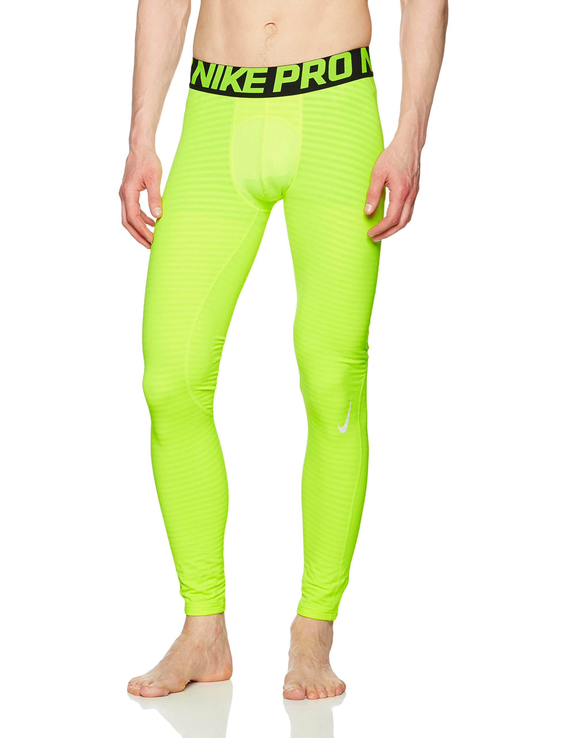 Nike Men's Pro Warm Tight (VOLT/BLACK/WHITE, XXLarge)