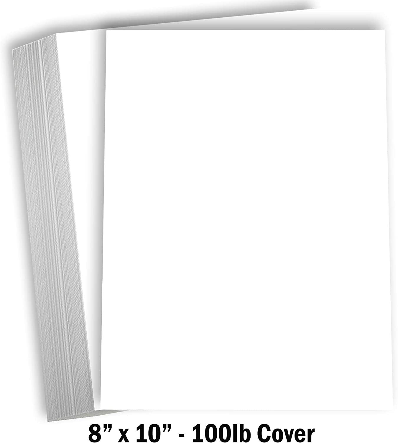 Hamilco White Cardstock Thick Paper 8 x 10" Heavy Weight 100 lb Cover Card Stock for