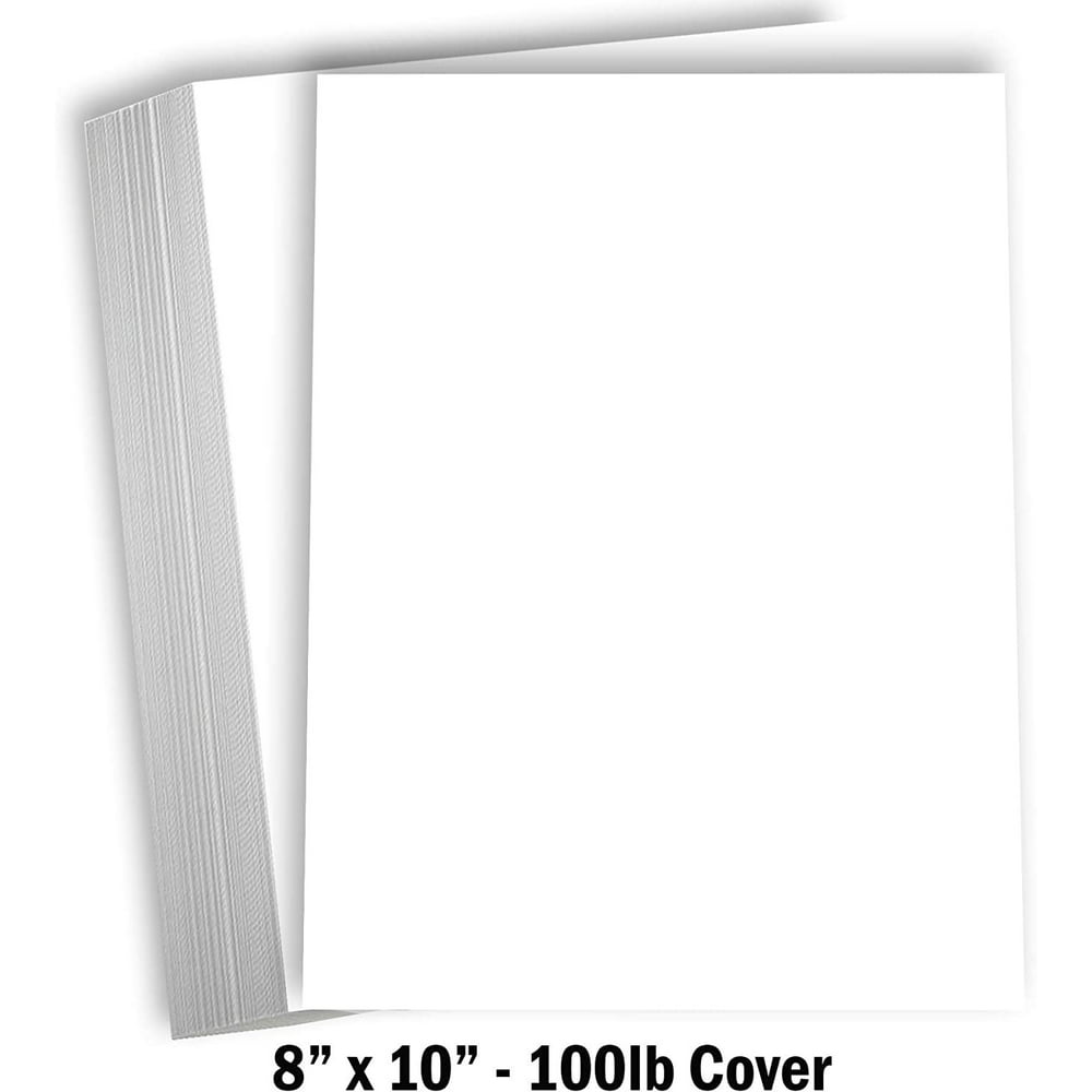 Hamilco White Cardstock Thick Paper 8 x 10" Heavy Weight 100 lb Cover Card Stock for