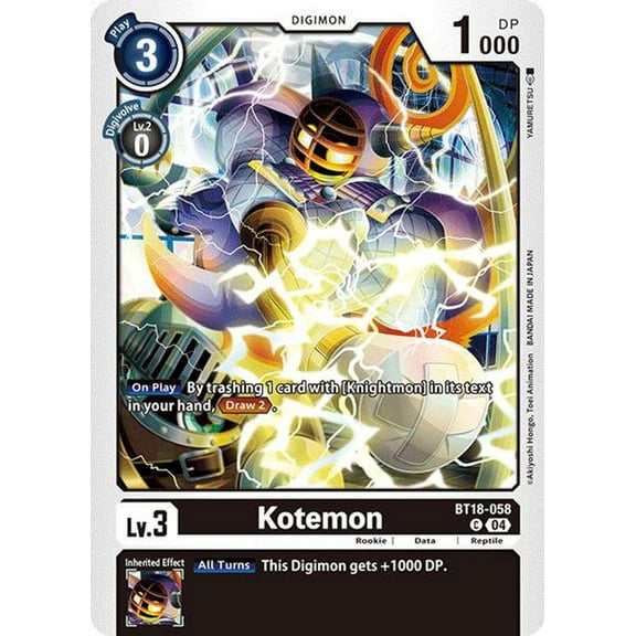 Digimon Release Special Booster 2.0 Common Kotemon BT18-058