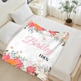 thumbnail image 4 of JML USA Colorful Floral Custom Text Flannel Blanket, Personalized Soft Throw with Vivid Design, Multiple Sizes for New Born,Kids, Mom, Adults, Pets, Fast Delivery, 4 of 5