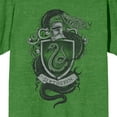 thumbnail image 2 of Harry Potter Slytherin House Crest Crew Neck Short Sleeve Kelly Green Heather Men's T-shirt-Medium, 2 of 4