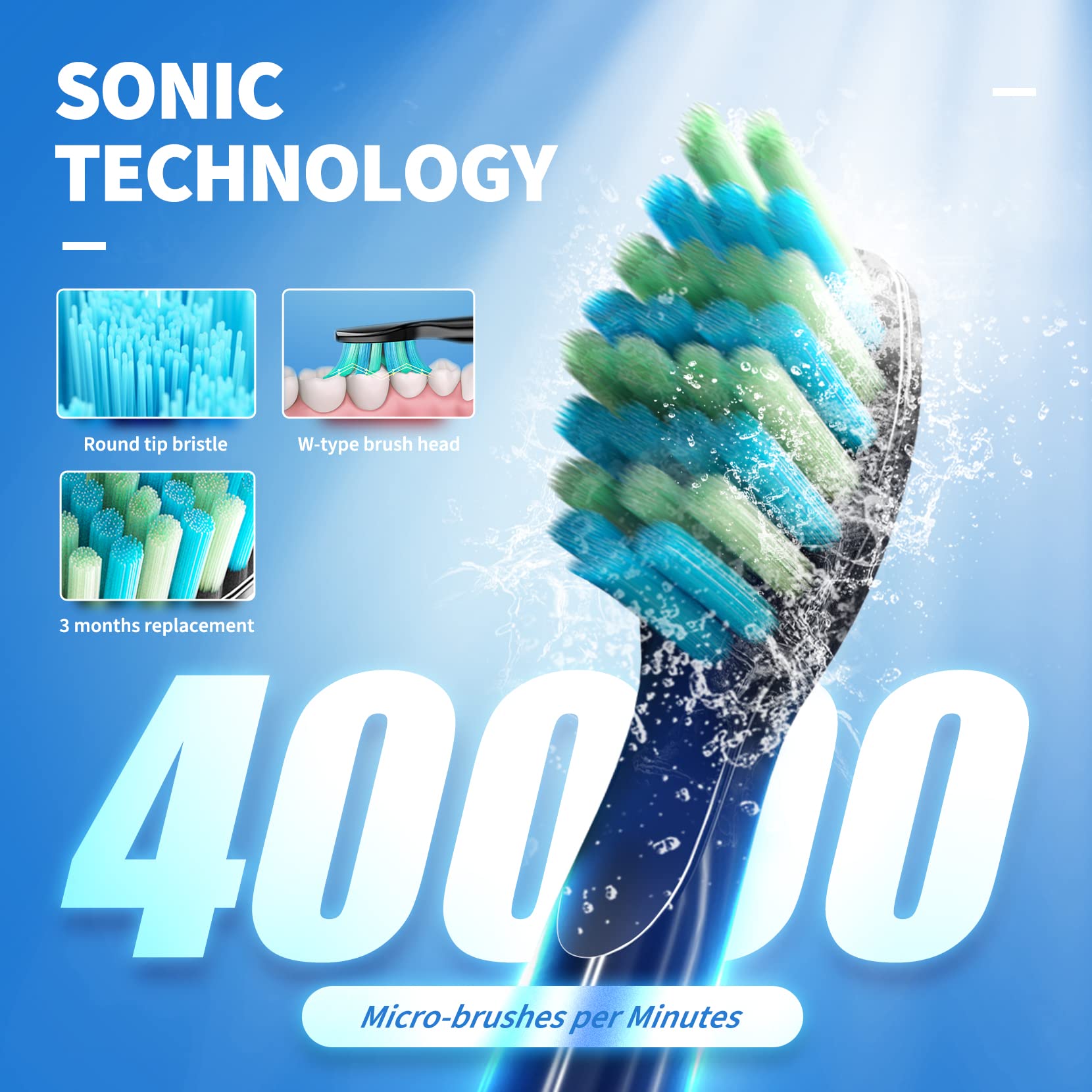 Homitt Sonic Electric Toothbrush With 8 Brush Heads photo 2