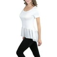 thumbnail image 2 of ToBeInStyle Women's Ruffled Chiffon Bottom Knit Top, 2 of 4