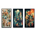 thumbnail image 3 of Designart "Mid Century Innovations Green and Orange II" Modern Midcentury Framed Wall Art Set Of 3 - Green Midcentury Frame Canvas Set For Living Room Decor, 3 of 7