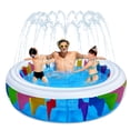 thumbnail image 1 of UNOMOR PVC Transparent Inflatable Pool with Sprinkler Circular Playing Water Pool Baby Bathing Pool Summer Kids Toy 180 x 180 x 40 cm, 1 of 1