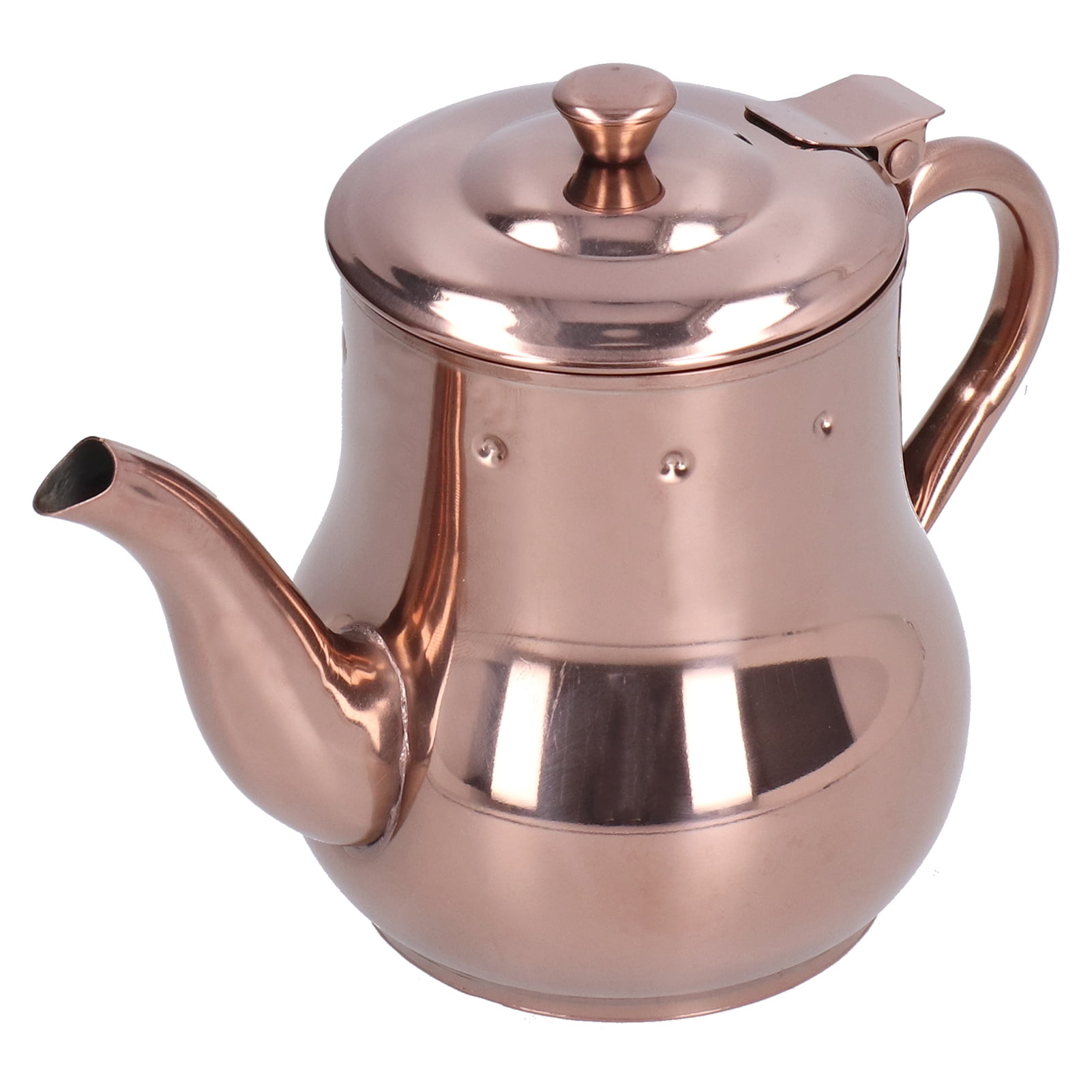 Stainless Steel Teapot Stainless Steel Teapot Rose Gold 500ML Integrated Cover and Anti‑scalding Handle Design Suitable for Conference Rooms