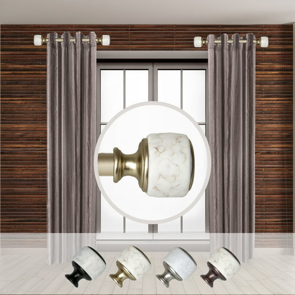 Domovina Andres 1-inch Side Curtain Rod 12-20 Inches (Set of 2)-Color:Light Gold