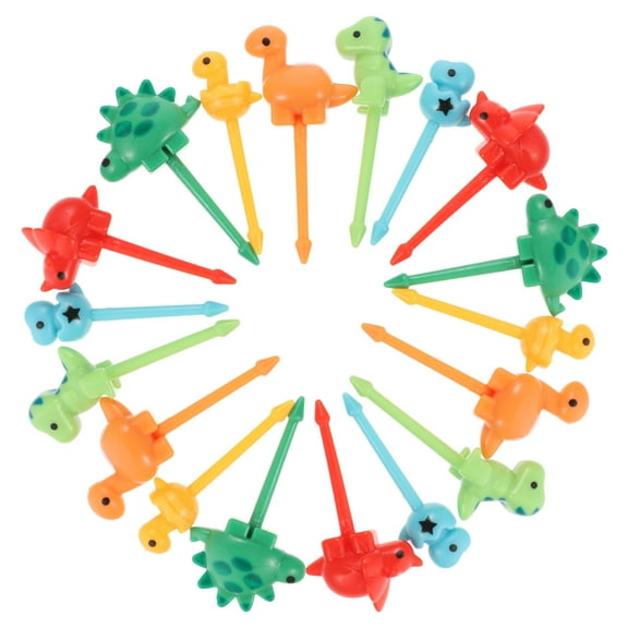 18 Pcs Dinosaur Fruit Fork Food Decor Appetizers Dessert Picks Decorative Party Cocktail Sticks Child Baby