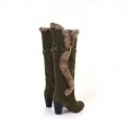 thumbnail image 5 of Mepaouo Womens Knee High Boots Round Toe Heel Boot Fleece Lined Zipper Winter Long Boots(Green,7), 5 of 7