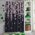 thumbnail image 4 of Shower Curtain, Spring Pink Cherry Blossoms Flower Waterproof Shower Curtain Set with Hooks for Bathroom Showers,Stalls and Bathtubs,60x72In Blossom Floral on Black, 4 of 9