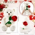 thumbnail image 3 of Guvpev Adorable Teddy Bear Plush with Rose, 9" Soft and Cuddly Stuffed Animal for Girlfriend, Wife, Friends, Mom, Mother's Day & Graduation Gifts, White, 3 of 12