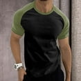 thumbnail image 2 of Ierhent Men Tshirts Men's Muscle T-Shirt Pleated Raglan Sleeve Bodybuilding Gym Tee Short Sleeve(Army Green,XXL), 2 of 5