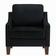 thumbnail image 2 of Hassch Black Velvet Upholstered Single Sofa Chair, Modern Accent Armchair with Scooped Armrests and Solid Wooden Legs, Cozy Comfy Seat for Bedroom, Living Room, Reading Corner, 2 of 7
