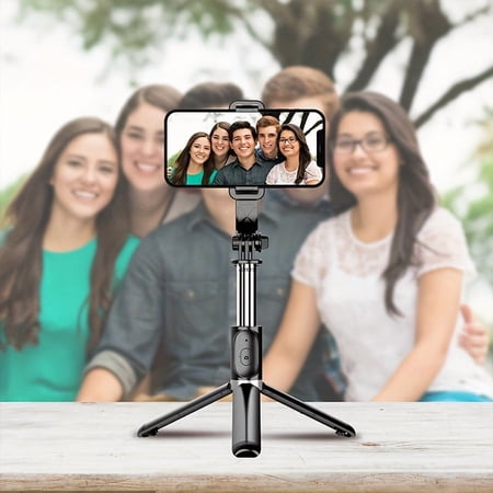 Phone Tripod with Bluetooth Remote, Adjustable Tripod for iPhone, Portable Cell Phone Stand with 360 ° Rotating Holder for TikTok, YouTube, Live Streaming, Photography and Video Recording
