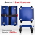 thumbnail image 6 of Ktaxon Snowmobile Dolly, 3 PCS 1500 LBS Capacity with 3”PUSwivel Casters for Smooth Moving & Scratch-Free Ski Protection, Blue, 6 of 7