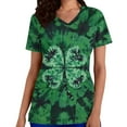 thumbnail image 2 of Mceream Nurse St Patricks Day Shirt for Womens Breathable Plus Size Nurse Working Uniform Shamrocks Print Scrub Tops V Neck Short Sleeve Fun Nursing Uniforms Army Green XXXL, 2 of 6