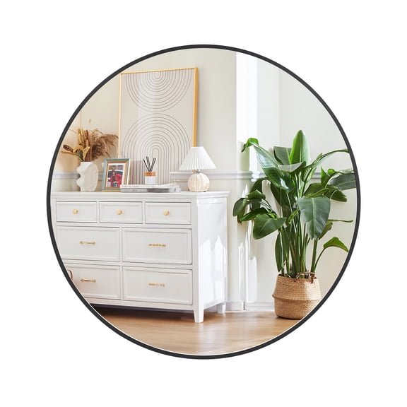 Bathroom Mirror, Metal Frame, Modern Wall Mounted Circle Vanity Mirror – Easy Install, Eco-Friendly, For Living Room, Bedroom